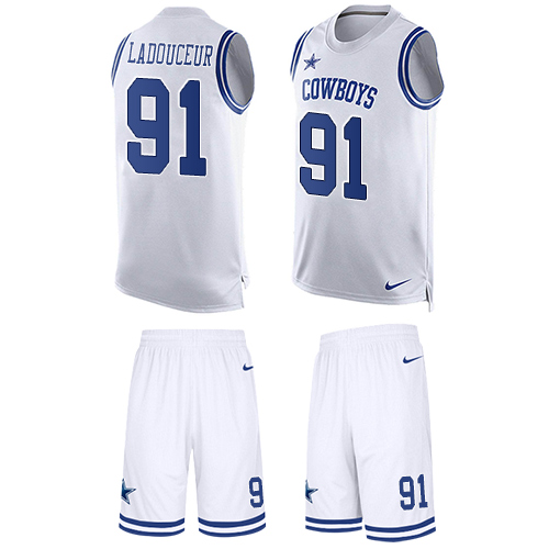 Nike Cowboys #91 L. P. Ladouceur White Men's Stitched NFL Limited Tank Top Suit Jersey - Click Image to Close